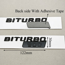 Cargar imagen en el visor de la galería, Gloss Black BITURBO 800 / 900 Side Fender Emblem Decal for Mercedes-Benz AMG | Badge Sticker