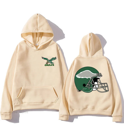 Philadelphia Eagles Hooded Sweatshirt | Autumn/Winter Fleece Vintage Pullover