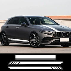 Hood Decal Side Stripes & Skirt Sticker for Mercedes-Benz A-Class A45S W177 | Color Change Vinyl