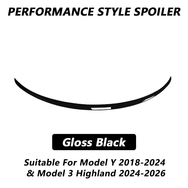 Performance-Style ABS Rear Trunk Spoiler for Tesla Model 3 / Model 3 Highland / Model Y (2018–2026)
