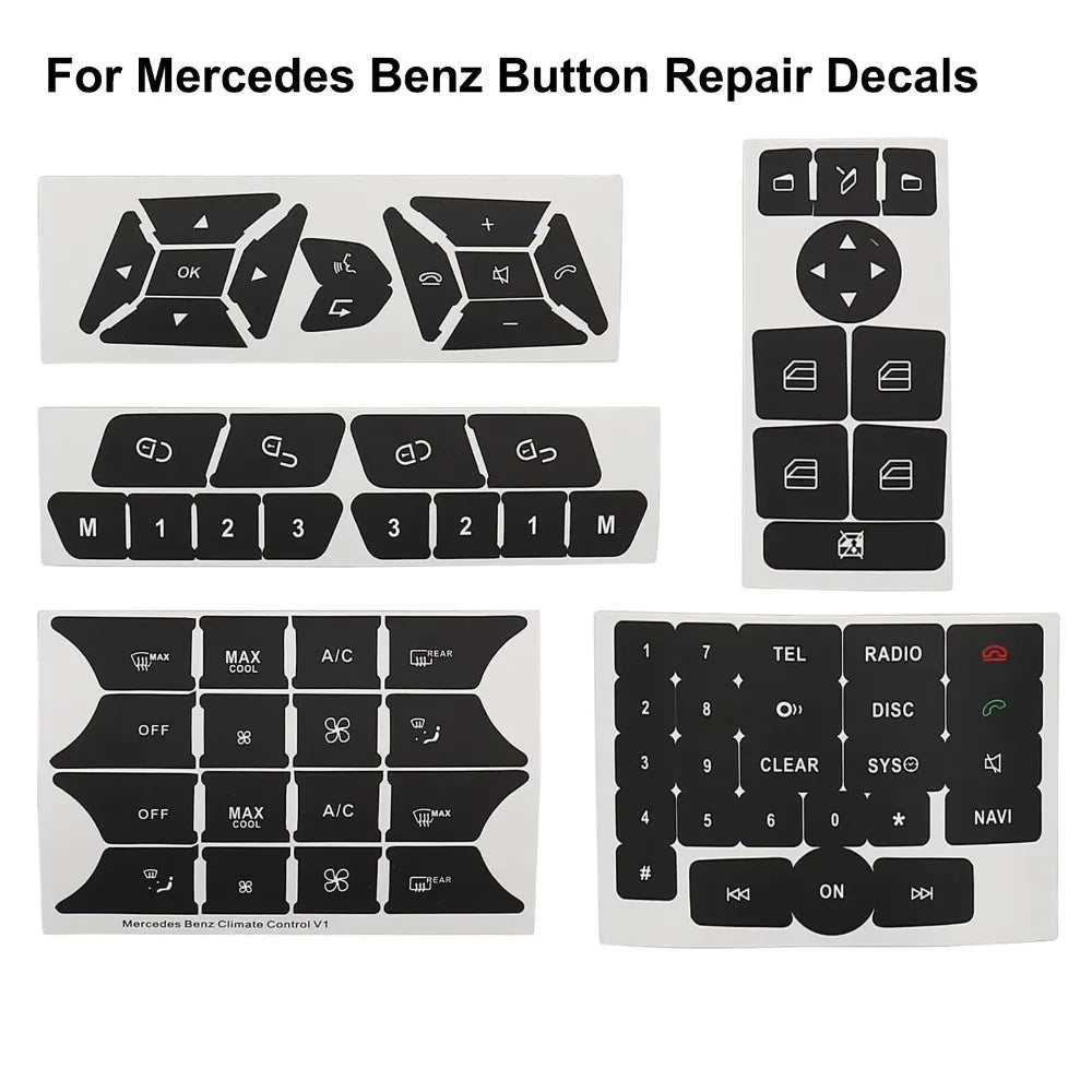 Window Button Repair Decal Sticker for Mercedes-Benz C-Class W204 / E-Class / A-Class / B-Class | Restore