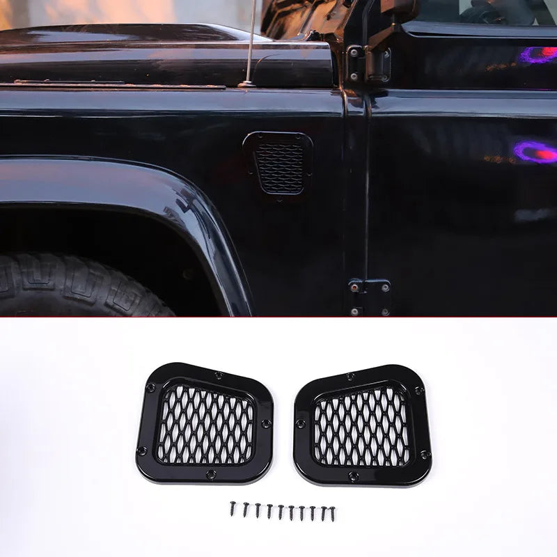 Car Decorative Front Hood Bonnet Side Trim Cover Steel Air Flow Intake Scoop Vent Snow Cover for Land Rover Defender 2004-19