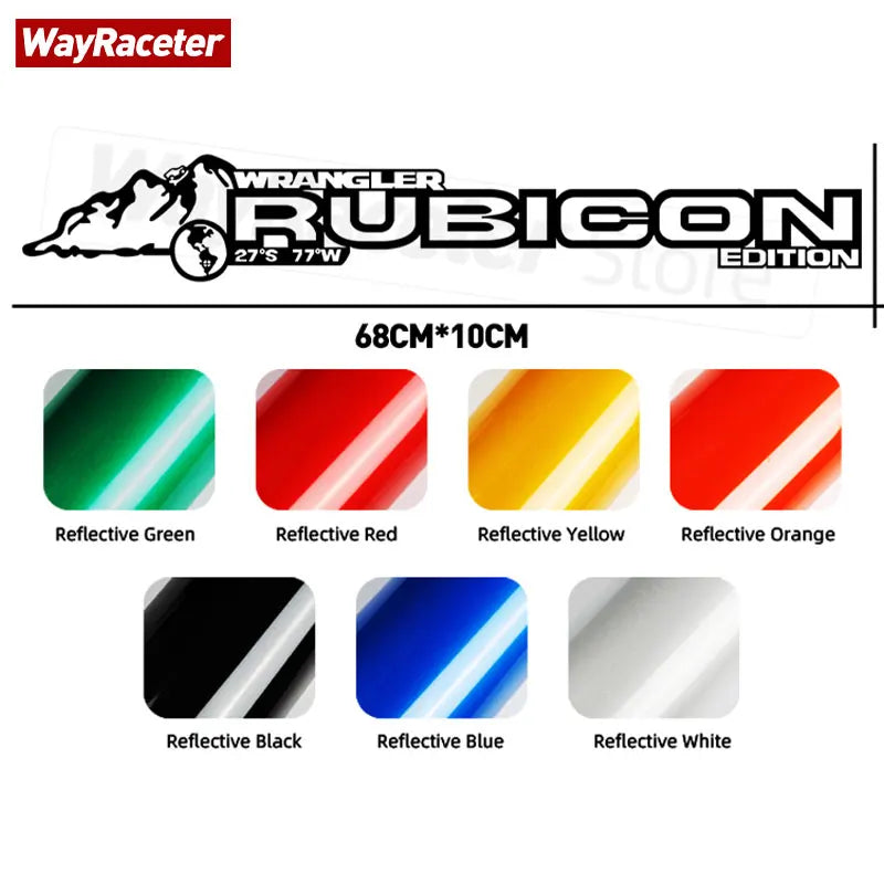 Reflective Hood Side Sticker Mountain Rubicon Unlimited | Wayraceter
