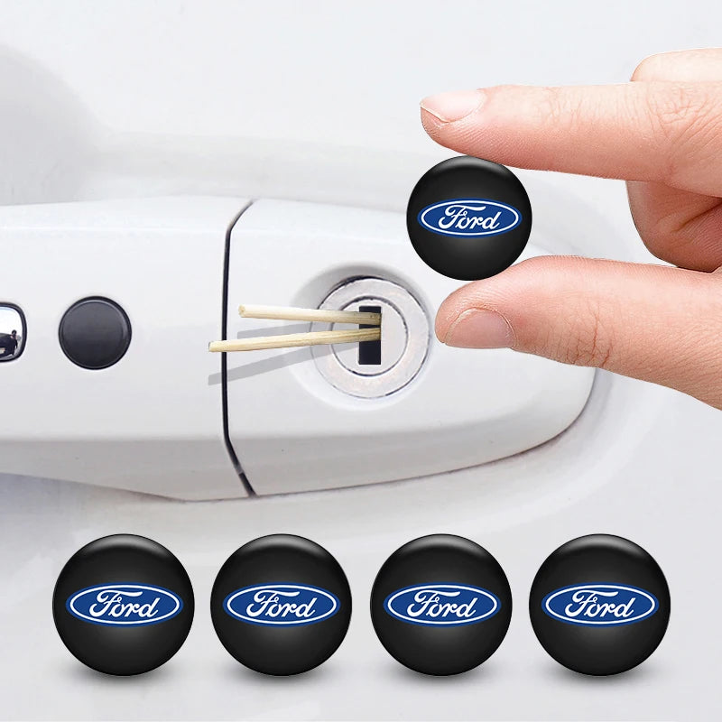 20mm Car Lock Keyhole Dustproof Decal Stickers for Ford Mustang / Bronco / Fiesta / Focus | 4-Piece