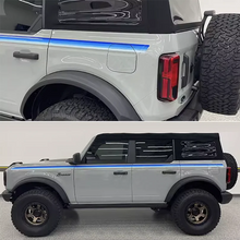 Load image into Gallery viewer, Blue &amp; Orange Sunset Waistline Stripe Decal for Ford Bronco (2021–2023) | Modified Body Line Vinyl Overlay