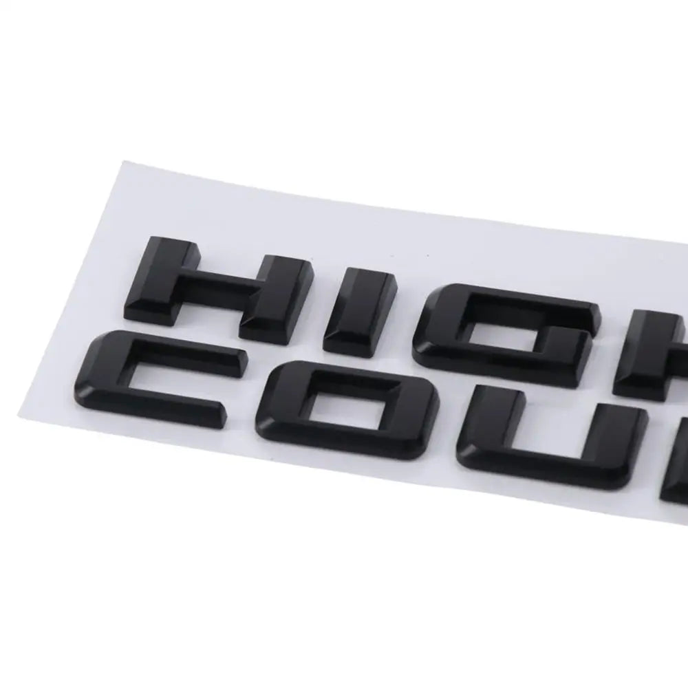 ABS High Country Logo Car Emblem Letter Style 12.01*2.95in 3D Fender Tailgate Letter Logo Badge Black Car Bumper Sticker Badge