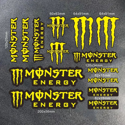 Monster Energy Motorcycle Side Strip Sticker - Reflective Vinyl Decals for Cars & Motorcycles