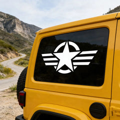 Star & Stripes Car Decal – Waterproof PVC Vinyl Sticker for Cars, Trucks, SUVs, Vans & Motorcycles