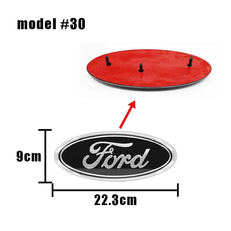 22.3X9cm Car Front Grille Emblem Sticker Rear Trunk Decal Replacement Accessories For Ford F150 F250 Edge Escape Transit Fusion