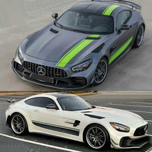 Load image into Gallery viewer, AMG Racing Hood Stripe &amp; Waistline Decal for Mercedes-Benz AMG GTR / GTS / C63 | Green Vinyl Graphics