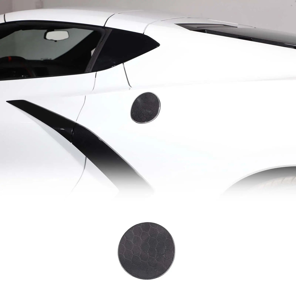 Red Carbon Fiber Fuel Cap Reflector Trim for Chevrolet Corvette C8 (2020–2026) | Acrylic Exterior