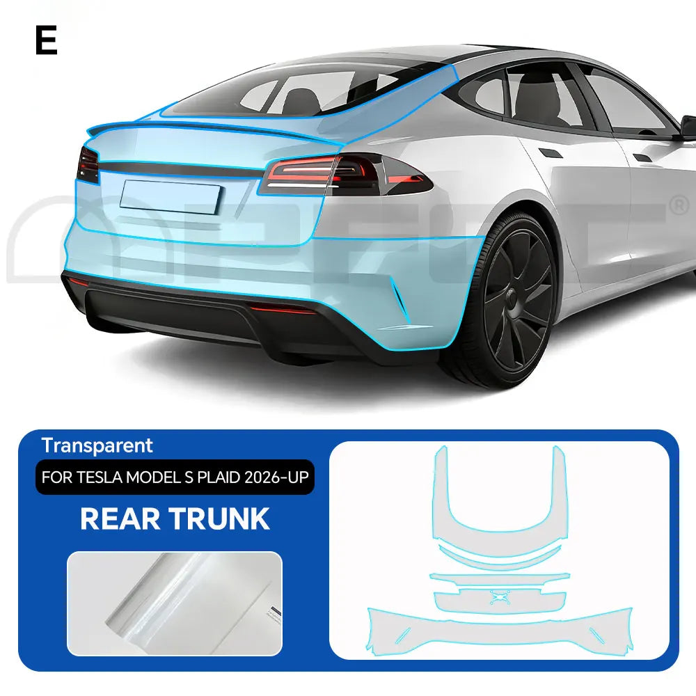 Precut PPF for Tesla Model S Plaid (2026+) | 9-Mil TPU Paint Protection Film Clear Bra