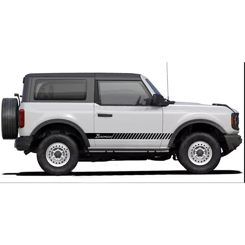 Matte Black Side Waistline Stripe Decal for Ford Bronco 2-Door (2021–2023) | Vinyl Body Line Overlay Pair