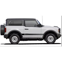 Matte Black Side Waistline Stripe Decal for Ford Bronco 2-Door (2021–2023) | Vinyl Body Line Overlay Pair