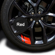 Cargar imagen en el visor de la galería, Reflective Wheel Hub Decal Set (6 Pcs) – Rim Cover Sticker | Dodge, Chrysler &amp; Jeep | Red, Yellow, Black