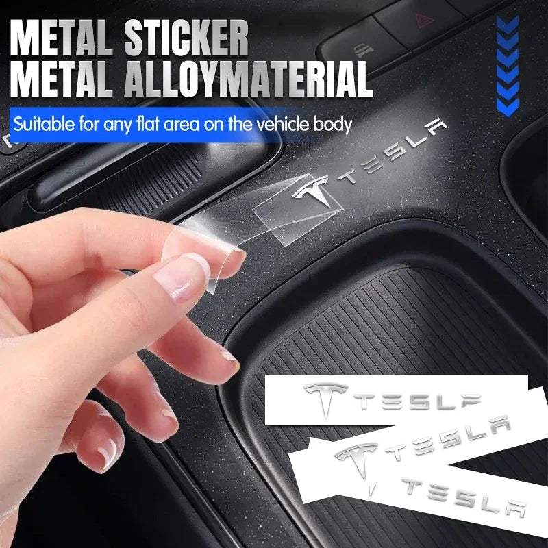 3D Metal Car Creative Stickers Waterproof Dirt-proof Sticker For Tesla Model 3  S X Y Roadster SpaceX Car Accessories