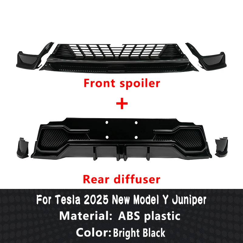 Bright Black Rear Diffuser, Spoiler & Front Bumper Body Kit for Tesla Model Y Juniper (2025) | LMTUNING
