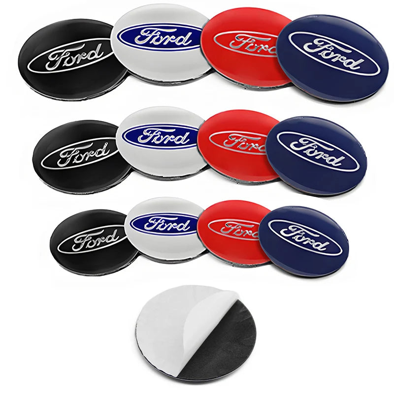 Wheel Center Hub Cap Cover Badge Stickers for Ford F-150 / Focus | 4-Piece 65mm / 60mm / 56mm