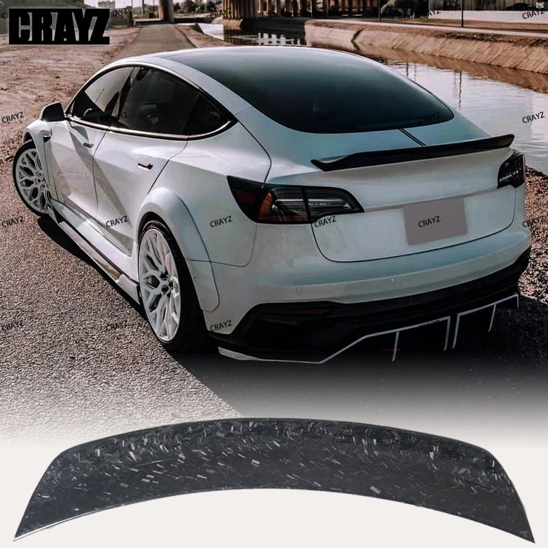 IPM GT-Style Real Carbon Fiber Rear Trunk Spoiler for Tesla Model 3 (2017–2022) | Sport Lid Wing