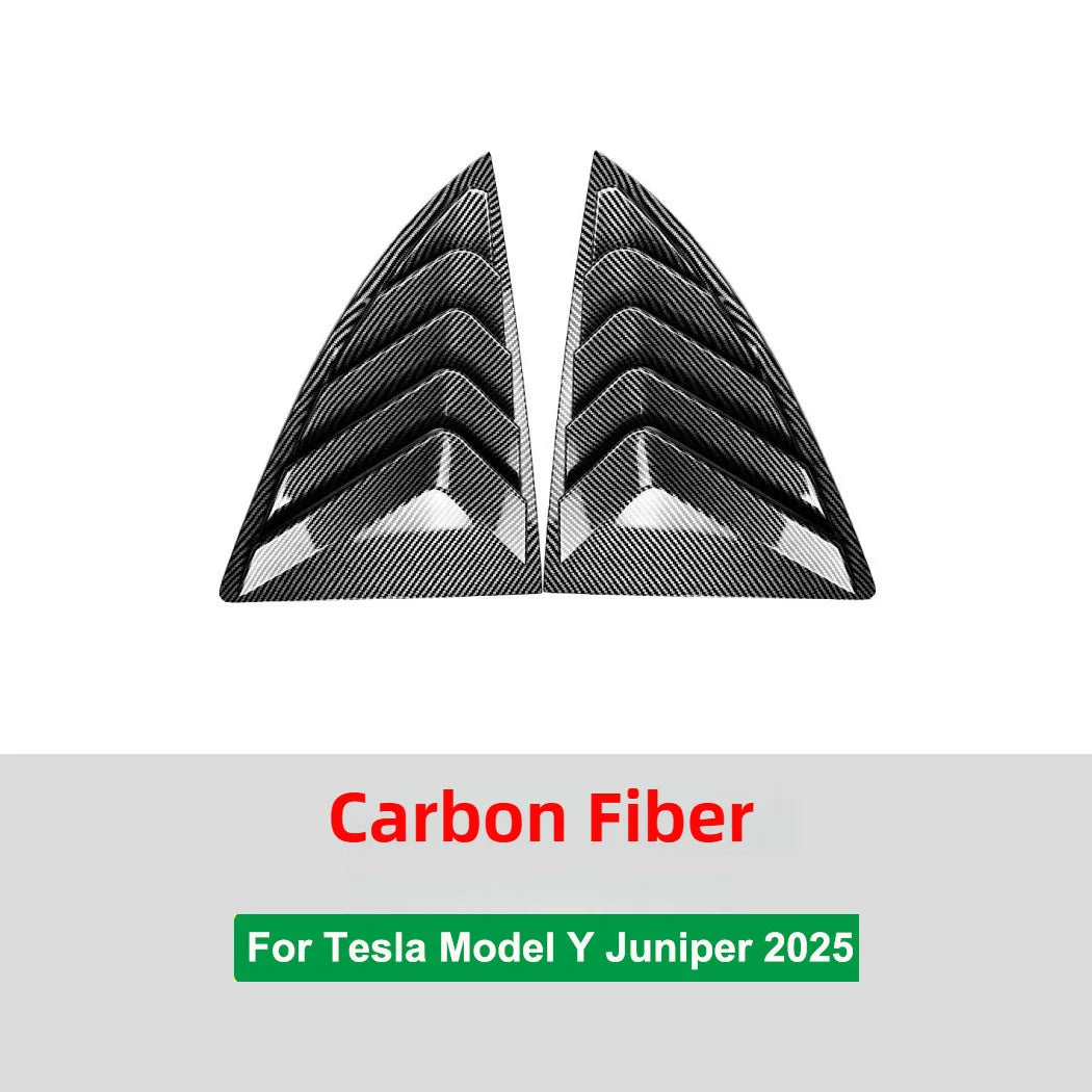2PCS Side Window Louver Cover Sport Style For Tesla Model 3 Y Juniper Highland 2025-2020 2026 Rear Window Spoiler Shutter Cover