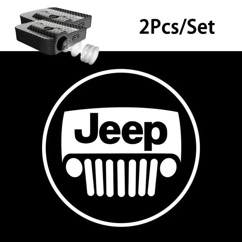 JEEP HD Door Welcome Light LED Projector Lamp for Jeep Renegade / Compass | 2-Piece Ghost Shadow