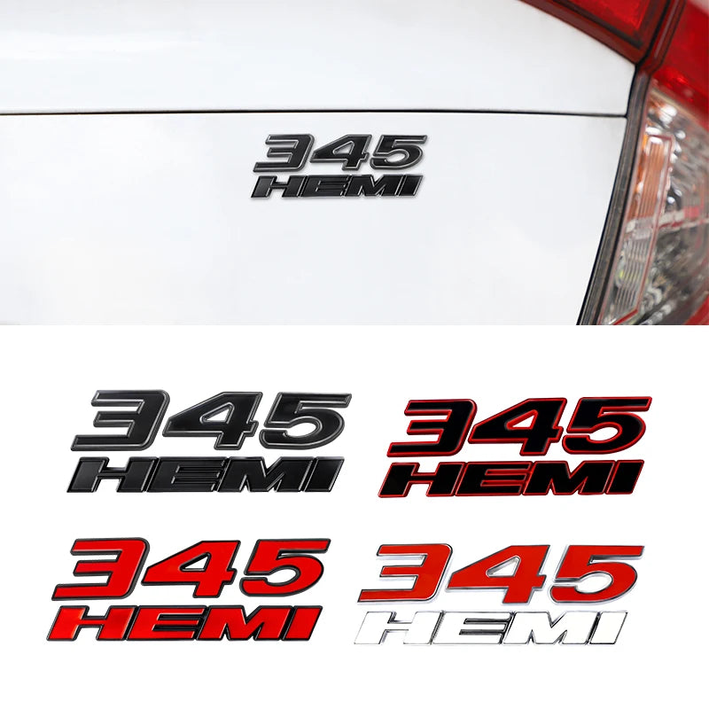 3D Metal HEMI 392 345 Emblem Badge Sticker for Dodge Charger / RAM 1500 / Journey / Caliber