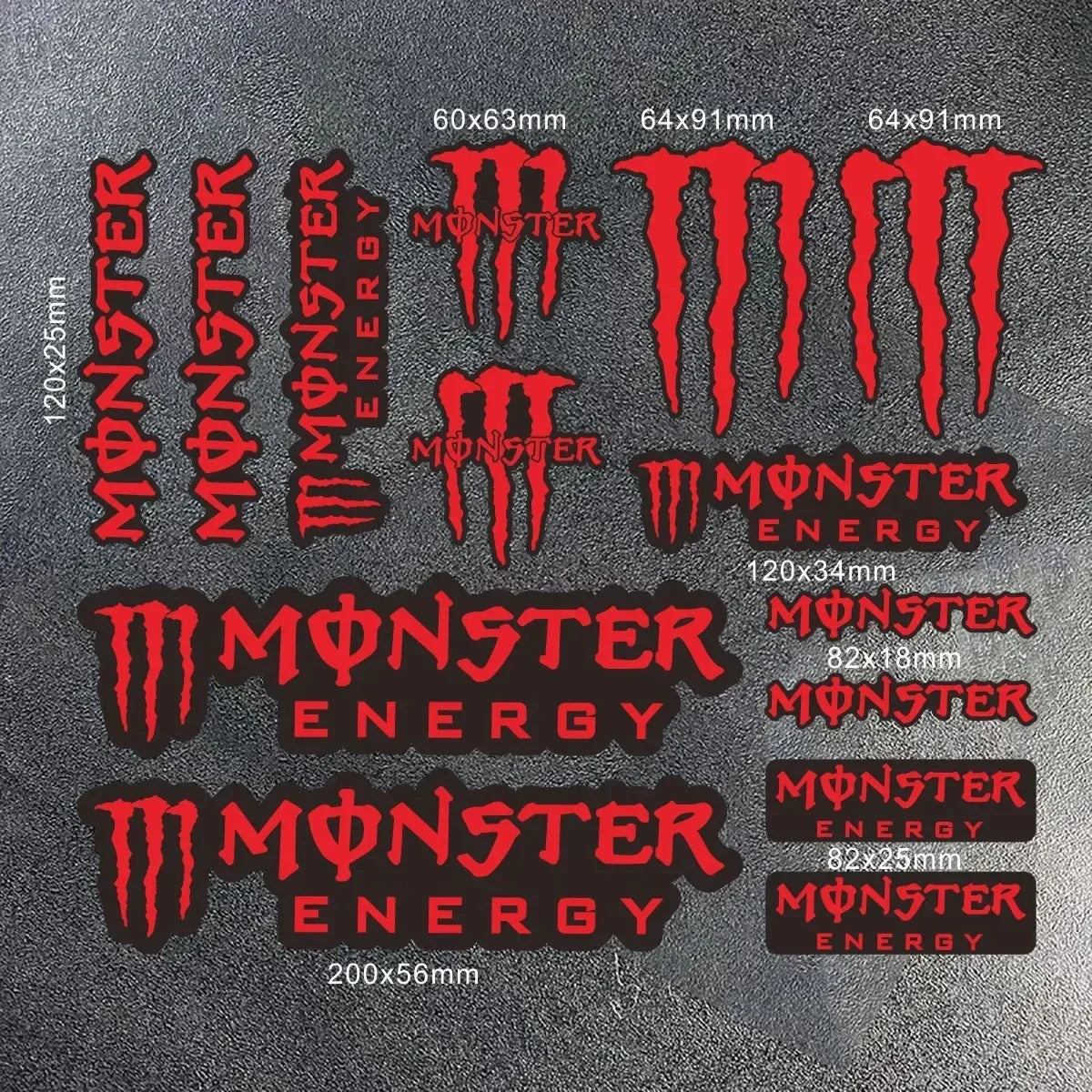 Monster Energy Motorcycle Side Strip Sticker - Reflective Vinyl Decals for Cars & Motorcycles