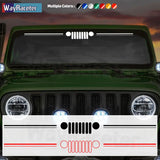 Jeep Wrangler & Gladiator Reflective Grill & Windshield Decal – Vinyl Window Graphic | JK JL, Gladiator, Renegade