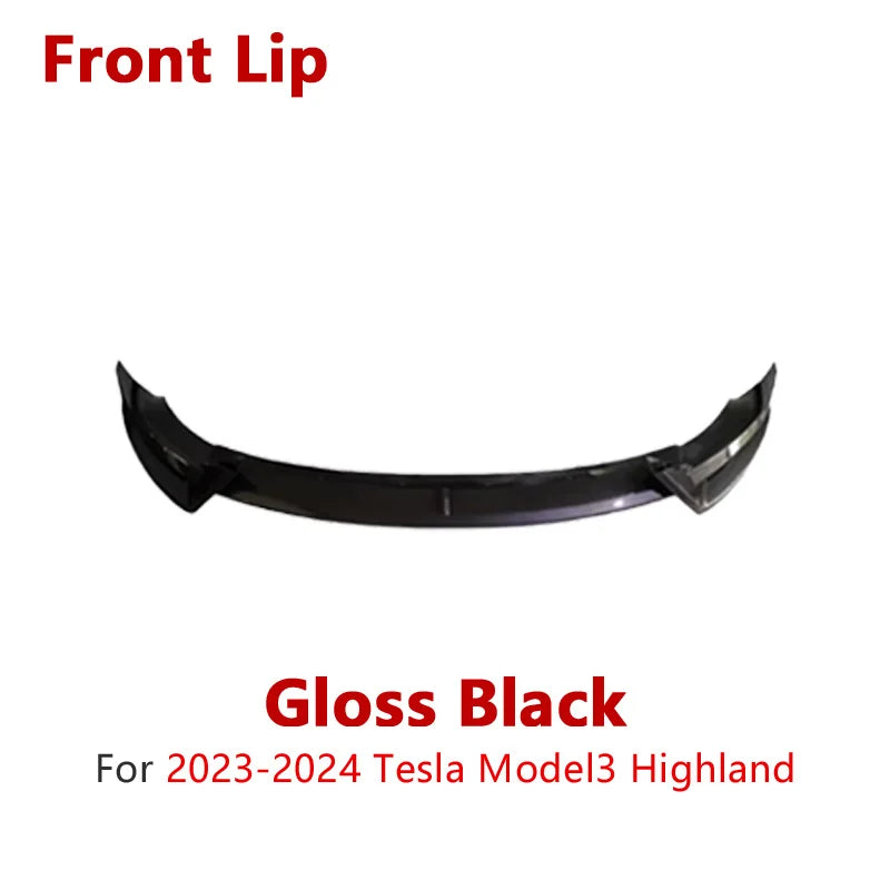 Full Body Kit — Bumper Lips, Diffuser & Spoiler for Tesla Models | Gloss Black & Carbon Tuning