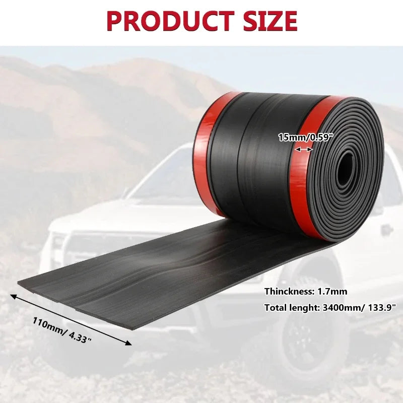 11cm Width 340cm Length Universal Rubber Truck Bed Tail gate Gap Cover Filler Strip Pickup Tail Gate Trunk Gap Sealing Strip