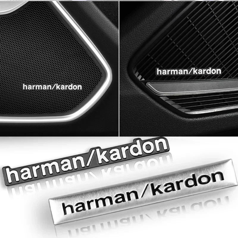 Harman Kardon 3D Aluminum Sticker Decal for Mercedes-Benz / BMW / Land Rover / Volvo | Speaker Badge