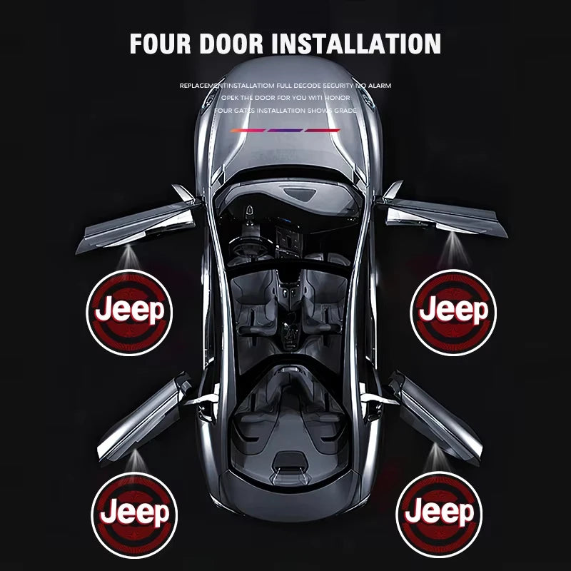 JEEP HD Door Welcome Light LED Projector Lamp for Jeep Renegade / Compass | 2-Piece Ghost Shadow