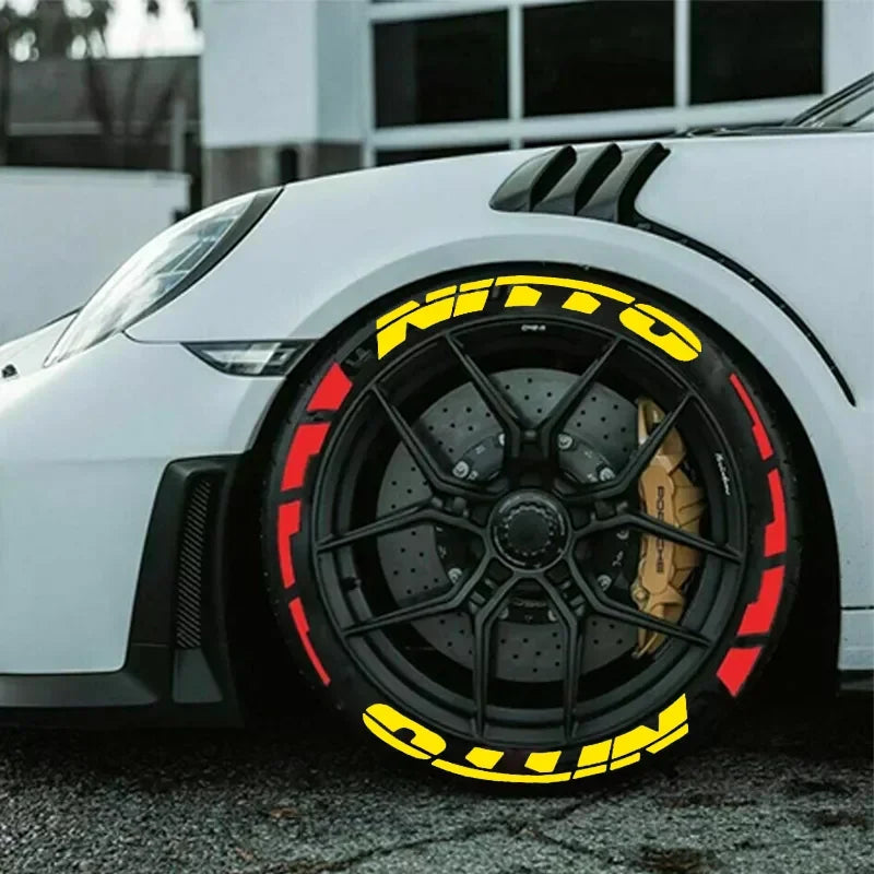 NITTO 3D Waterproof Tire Wheel Lettering Sticker | OLPAY Personalized
