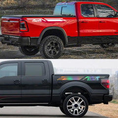 4x4 Off-Road Vinyl Decal for Cars & Pickup Trucks | 47.2" x 3.9" Body Graphic Sticker