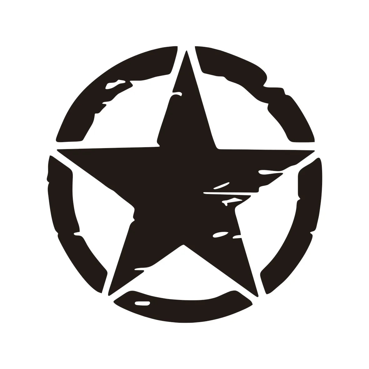 Army Star Vinyl Decal Sticker – Jeep Wrangler & All 4x4 Models | 3 Patterns, 4 Sizes, 4 Styles