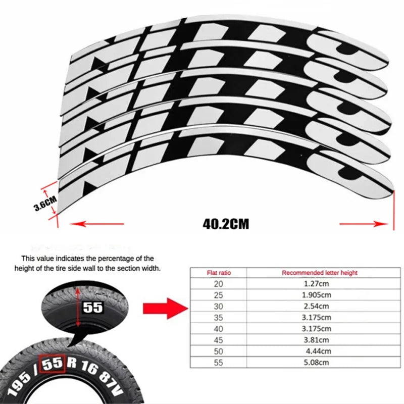 NITTO 3D Waterproof Tire Wheel Lettering Sticker | OLPAY Personalized