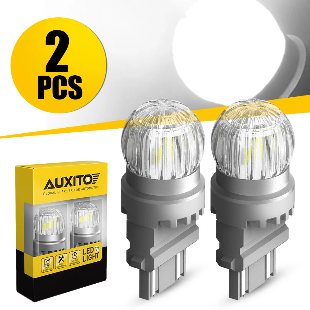 AUXITO T25 3157 P27/7W Canbus LED | 2pc White/Red/Amber Brake DRL