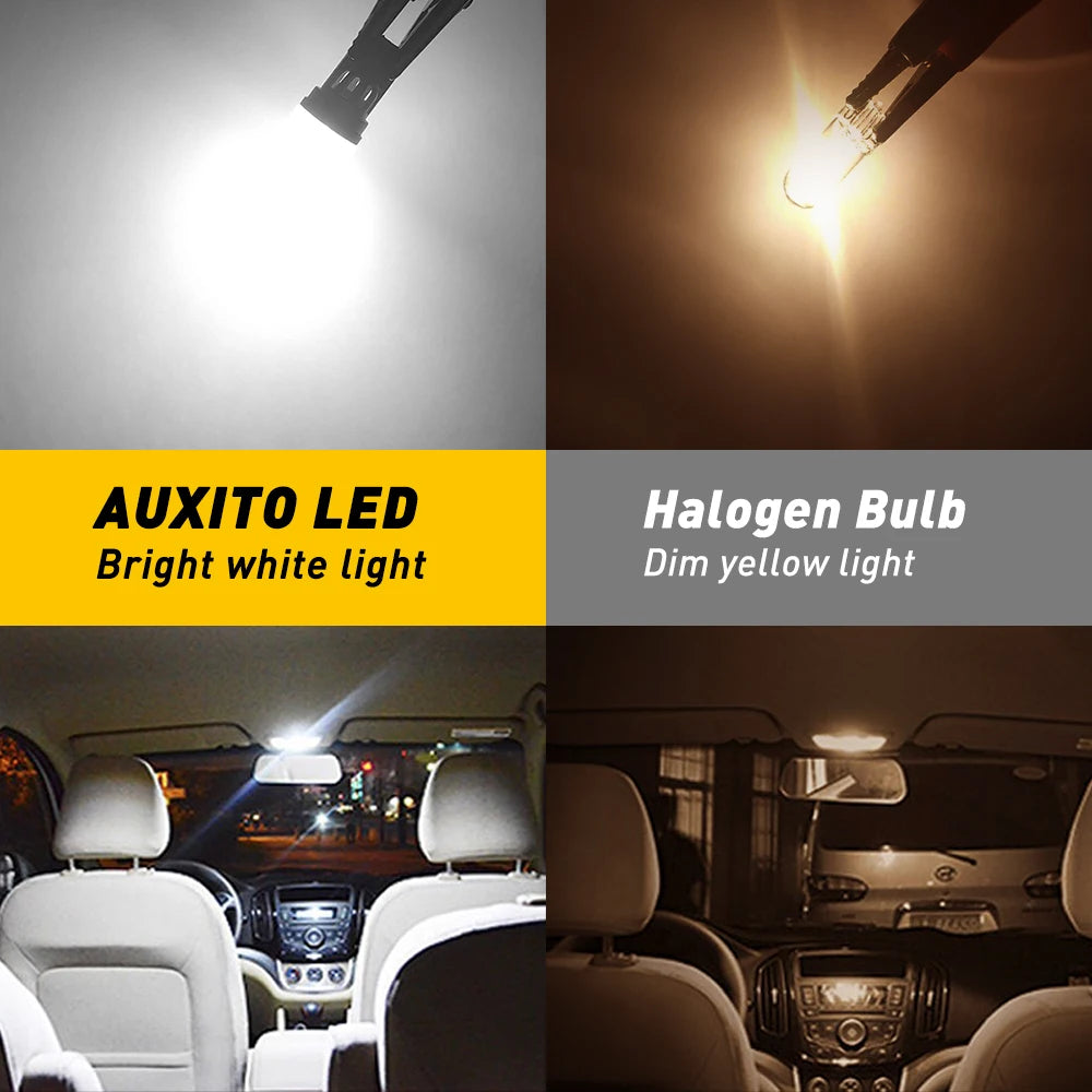 AUXITO T10 W5W 194 501 Canbus LED | 2pc Interior Door Warning Light