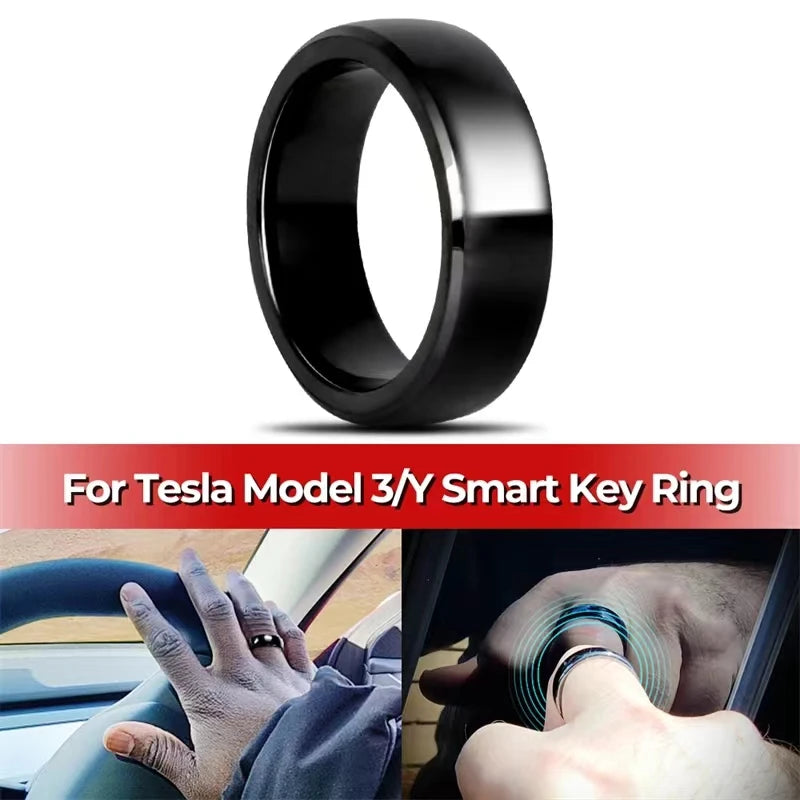 NFC Smart Key Ring | Waterproof Ceramic Ring to Replace Tesla Key Card / Key Fob (Model 3 / Y / S / X)