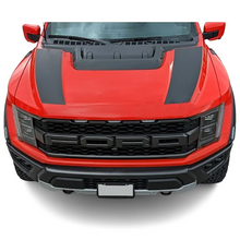 Load image into Gallery viewer, Custom Matte Black Engine Hood Stripe Kit | Front Graphics for Ford Raptor / Mustang