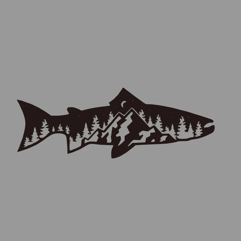 Forest & Fish Outdoor Adventure Decal | SUV, 4x4 & Off-Road Window Graphic Sticker