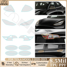 Load image into Gallery viewer, Precut PPF for Tesla Model 3 (2020–2023) | TPU Headlight, Mirror, Door Handle &amp; Tail Light Film