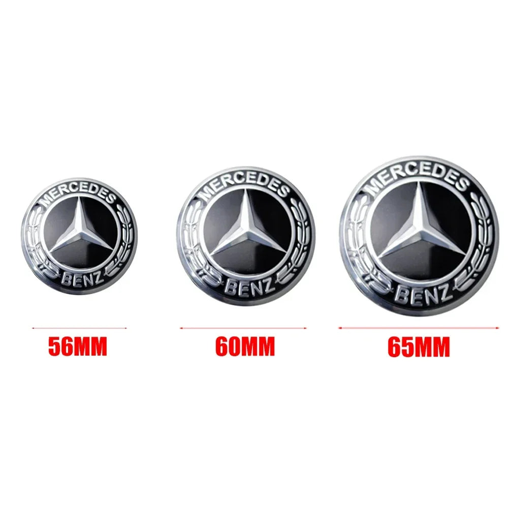 Wheel Center Hub Cap Resin Badge Emblem Sticker for Mercedes-Benz | 56mm / 60mm / 65mm