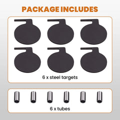 maXpeedingrods 6Pcs AR500 Dueling Tree Paddles 6" X 3/8" Steel Target DIY Shooting Target with Tubes (Grey)