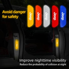 Cargar imagen en el visor de la galería, Door Reflective Safety Warning Stickers for Jeep Wrangler / Rubicon | 4-Piece JEEP Mark