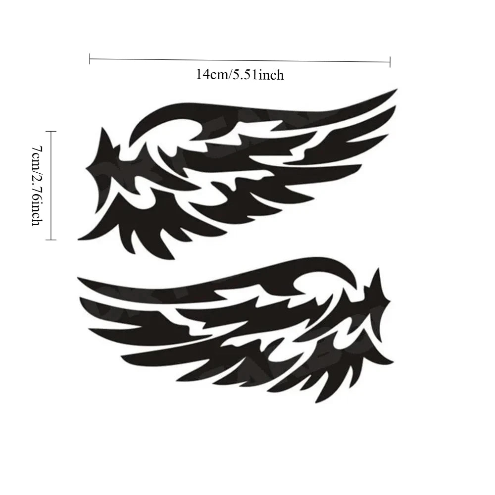 Angel Wings 3D Reflective Car Decal | 2-Piece Waterproof Vinyl Sticker for Cars & Motorcycles