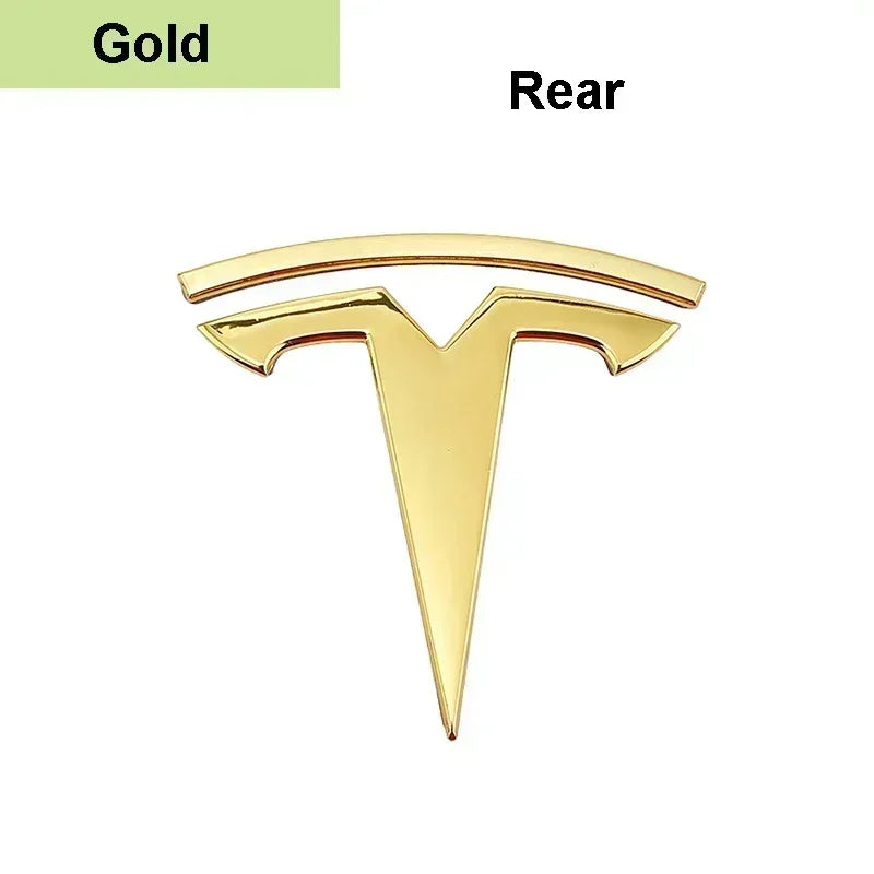 For Tesla Model 3 Mode Y Zinc Alloy Car Front Hood Logo Sticker Styling Auto Body Rear Trunk Emblem with Radian Accessories