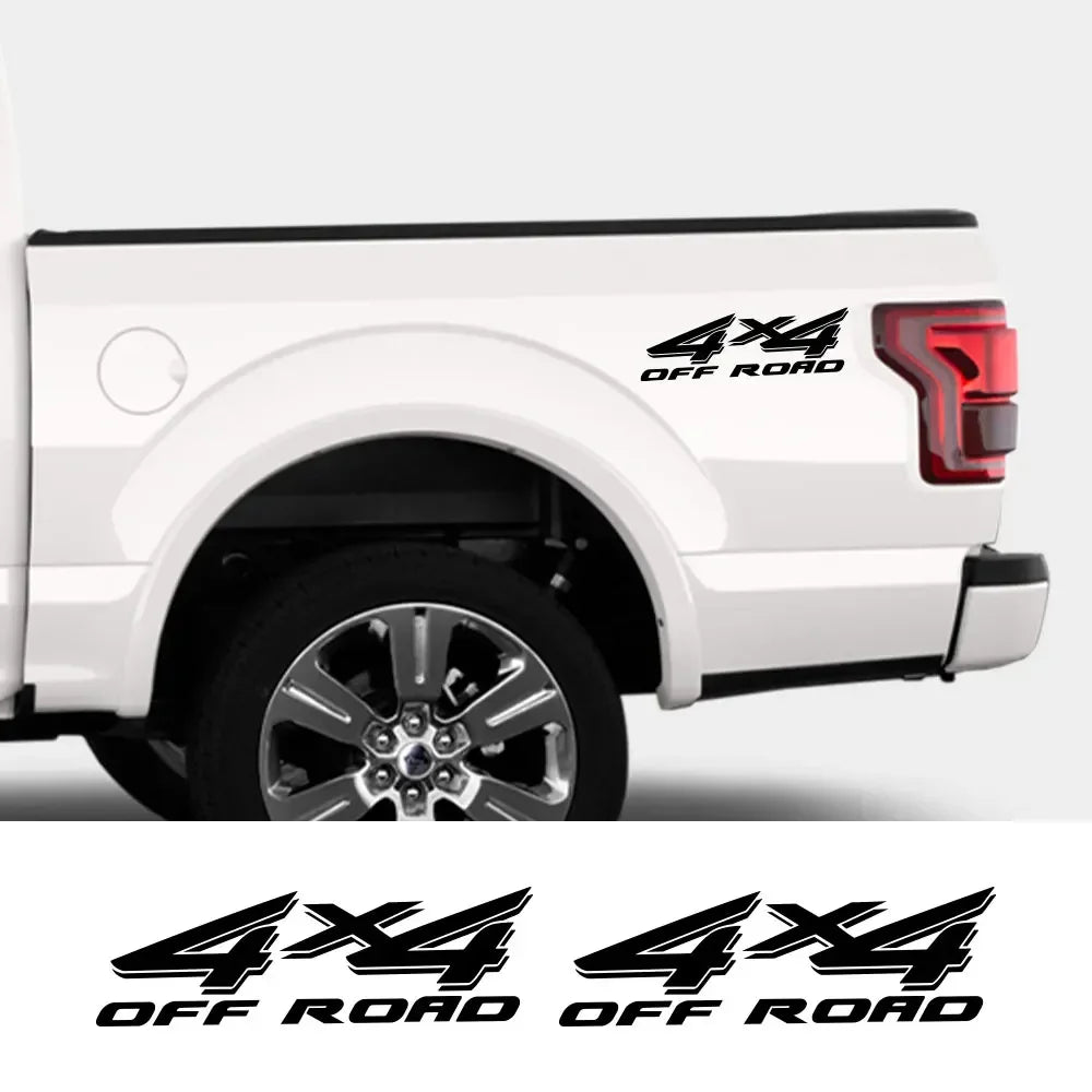 4x4 Off-Road Rear Trunk Side Decals for Ford F-Series F150, F250, F350 – Pickup Truck Vinyl Body Stickers