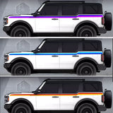 Colored Side & Waistline Stripe Decal for Ford Bronco (2021–2023) | Blackout Vinyl Body Wrap