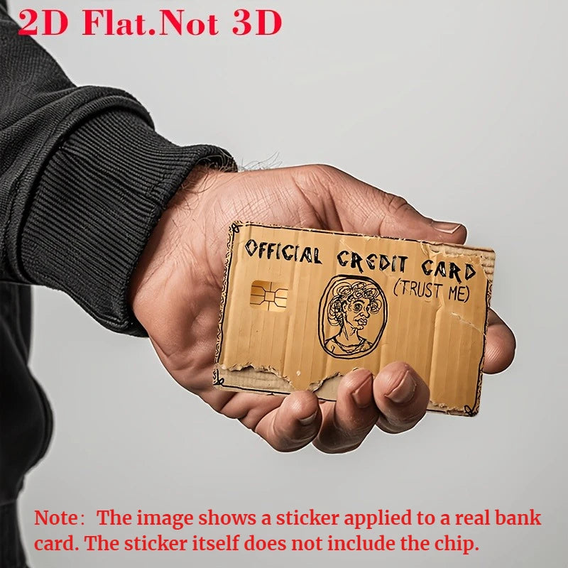 “Trust Me” Funny Credit Card Skin – Cardboard-Style PVC Decal